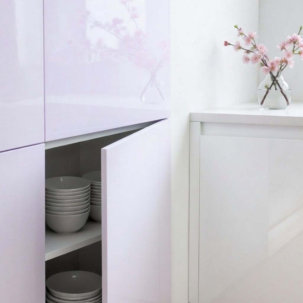 Porte de cuisine brillante Luxe blanc polaire